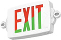 Lithonia Lighting Quantum LED Exit Sign Emergency Light Combo, Exit Sign and Emergency Lights for Business, 2-Head Fixture, Red/Green Selectable Letters, White (LHQM S W RG MVOLT M6)