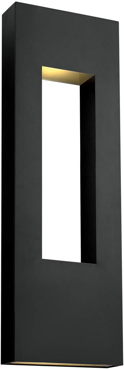 Hinkley Atlantis Extra Large Wall Mount Outdoor Lantern - LED Bulbs Included, Modern, Aluminum, Dark Sky - Satin Black Finish