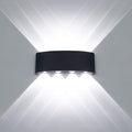 Kawell 8W Waterproof Modern Wall Light LED Wall Lamp Aluminum LED Wall Sconce Up Down Indoor Outdoor for Bathroom Bedroom Hallway Porch Corridor Hotel Doorway Garden Pathway, Black 6000K