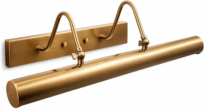 Luminaire Raw Brass Modern Painting Light - Vintage Vanity Dimmable Artwork Lighting Canvas - 270° Movable Sconce Framed Artwork, Wall Lighting for Picture Wall Light (Polished Brass)