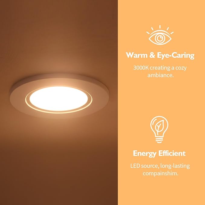 Jolux Adjustable Recessed Lighting Retrofit Kit for 5/6 Inch Can Lights - 12 Pack LED Downlight with Telescoping Rod,3000K Warm White, 800LM, Dimmable, Screw-in Install, ETL Damp Rated, Flat Trim