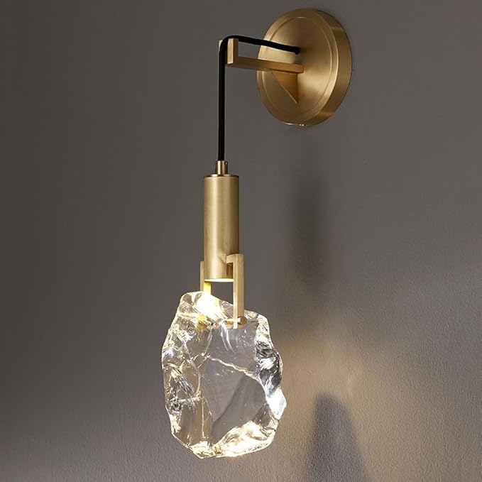 Renter Friendly Modern Crystal Wall Light Fixtures Indoor Luxury Sconce d Black LED Lamp Vintage Mid Century Hanging Lighting Fixture for Bedroom Bedside Living Room Bathroom Hotels Farmh