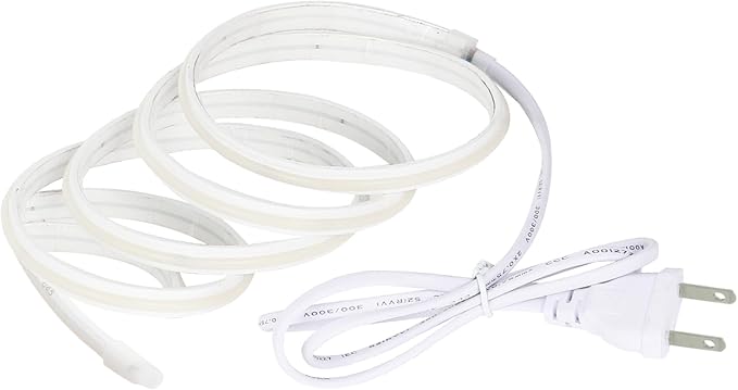 COB LED Strip Light 9.84 Foot Outdoor Lights AC 110V Rope Lights Indoor Waterproof IP67 with US Plug Warm White 3000K 120V Hardwired Strip Lighting for Cabinets (Warm White, 9.84ft)