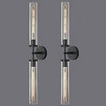 Brass Wall Sconces Set of 2, Bathroom Sconces Wall Light, Black Sconces Lighting with Clear Lamp,Wall Mount Lamps Wall Lights for Vanity Light Bedroom Living Room Hallway