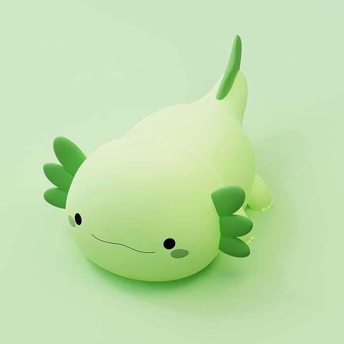 DREAMING MY DREAM Axolotl Night Light for Kids,Cute Axolotl Gifts lamp Rechargeable Light Table Bedside Lamp,LED Animal Silicone Nursery Night Lamp Cute Room Decor for Kids Girls Boys