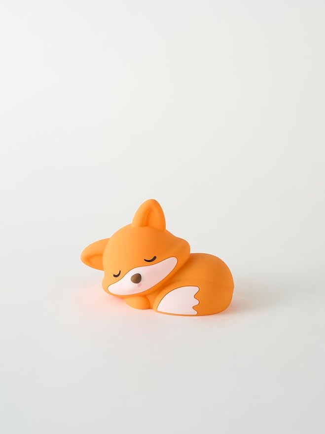 Cute Fox Night Light, Animal Lamp, Food Grade Silicone, Rechargeable, 2 Level Dimmable, Squishy Nursery Nightlight for Desk Decor, Funny Gifts Stuff for Boys Girls Baby, White Elephant Gifts