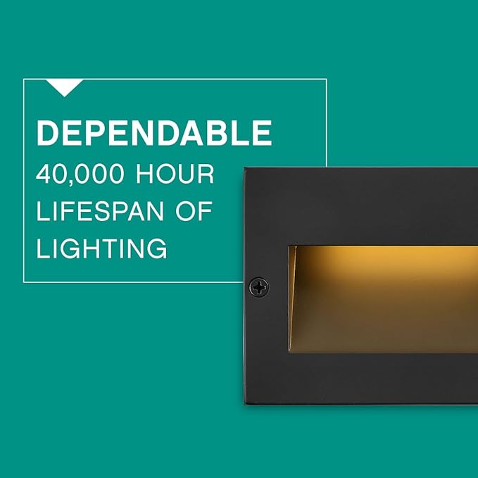 Hinkley Landscape Lighting Taper 1563SB Horizontal 12v Step Light - Low-Voltage, Recessed Mount, Integrated LED - Satin Black