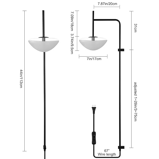 Modern Plug in Wall Sconce, LED Wall Light with Plug in Switch G9 Base, Conic Frosted Glass Cover Wall Sconce for Living Room Wall Decro, Bedroom, Hallway, 1PCS