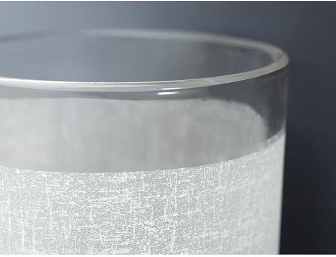 4 Pack White Linen Frosted Glass Lamp Shade Covers, 5.9in Height, 3.9in Diameter, 1.65in Fitter, Cylinder Light Fixture Lampshade, Glass Shade Replacement Globe for Chandelier Wall Sconce