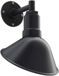 Steel Lighting Co. Venice Store Sign Light | for Outdoor Restaurant Accent Wall | 9 inch Dome | 6 inch Straight Arm | Farmhouse Warehouse Style Made in America | Matte Black Exterior/Brass Interior