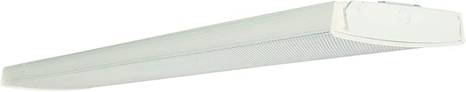 Lithonia Lighting 4 Foot LED Wraparound Ceiling Light, Low-Profile Curved Basket Ceiling Light Fixture, Dimmable, 4000K Cool White, MVOLT 120-277V, Damp Listed for Garage Lighting and Closets