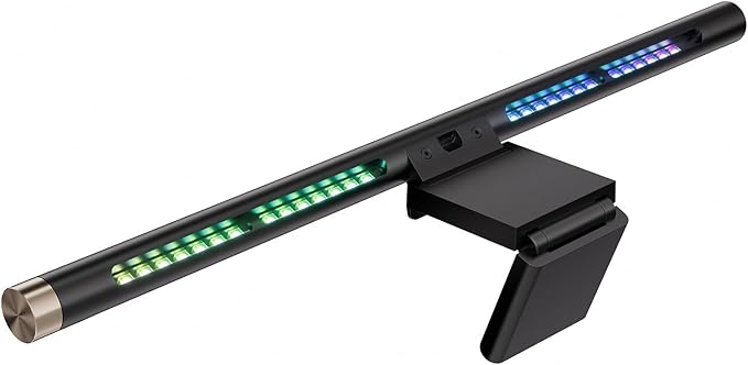 LYMAX Monitor Light Bar with RGB Backlight, Computer Light Bar for Eye Caring and USB Powered LED Desk Lamp 17.7 inch with Dimming Memory for Desktop, Space Saving for Gaming Home & Office