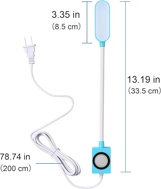 Magnetic Work Light with Flexible Gooseneck & Touch Control - 3-Level Dimmable, Sewing Lamp for Workshop Sewing Machines, Lathes, Mills, Drills