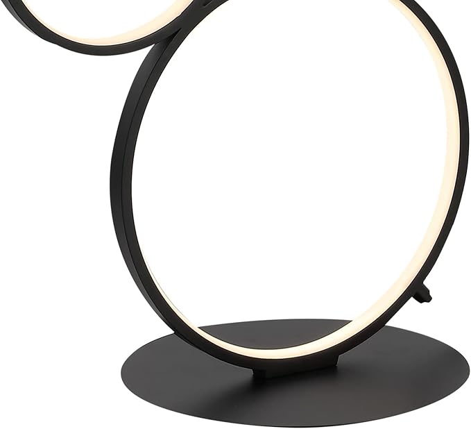 JONATHAN Y JYL7103A Pluto Stacked Circles 45" 5-Light Contemporary Modern Iron/Aluminum Integrated LED Floor Lamp Standing Reading Lamp for Bedroom Living Room Office, Black, 18.0 in