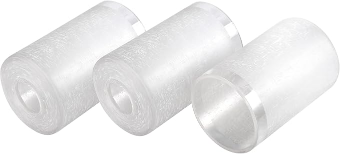 3 Pack White Linen Glass Lamp Shade Replacement Globe & Covers for Light Fixtures, 6-1/16" Tall, 1-5/8 inch Fitter, Cylinder Glass Shade