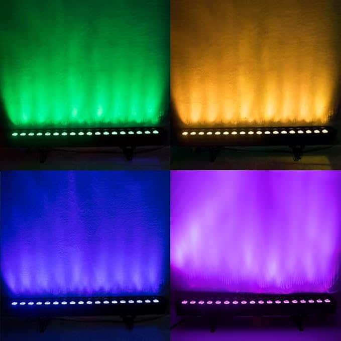 SHEHDS 18x18W Stage Wash Lights Bar/Strip, LED RGBWA+ PURP Wall Wash Lights, Strobe Effect DMX512 Control for Christmas Night Club Disco Club Wedding Bar