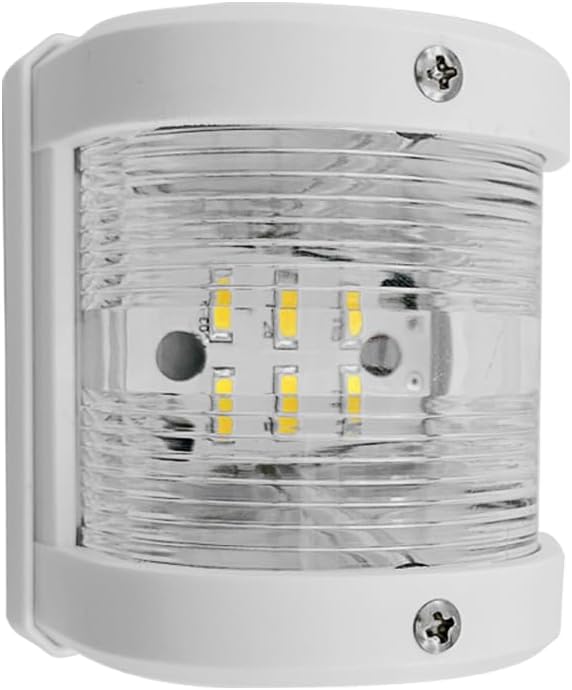 ISURE MARINE White Stern LED Navigation Light ABS Anchor Signal Mast Light 225° IP66 Waterproof 1 Nautical Miles