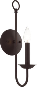 Livex Lighting 42681-07 Steel Wall Sconce for Home Decor; Stylish Wall Decor, 1 Light Fixture Bronze Finish