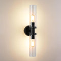 2 Light Vanity Light Side Mirror Farmhouse Bathroom Fixtures Black, E26 Wall Lamps for Bedroom, Industrial Lighting, Modern Lights With Glass Shade
