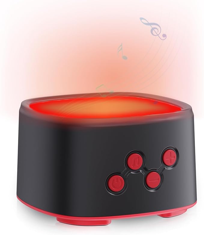 Red Light Sleep, White Noise Red Light for Sleep, 630-660nm Night, Multiple Brightness Options, Lamp Backed by Science for Adults & Kids Bedroom