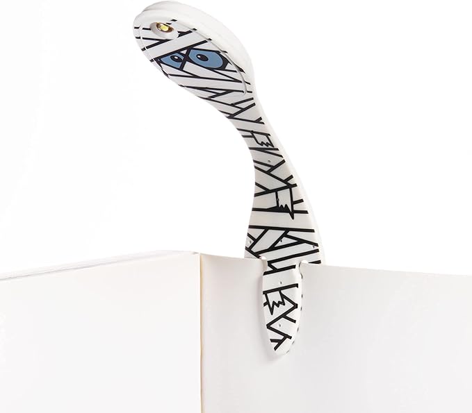 Gifts for Readers & Writers Bookmark Reading Light Mummy - 2in1 Clip On Bookmark Kids Book Light for Reading Night in Bed, Travel Cute Book Lights, Flexible 8 Lumen LED Lights for Books