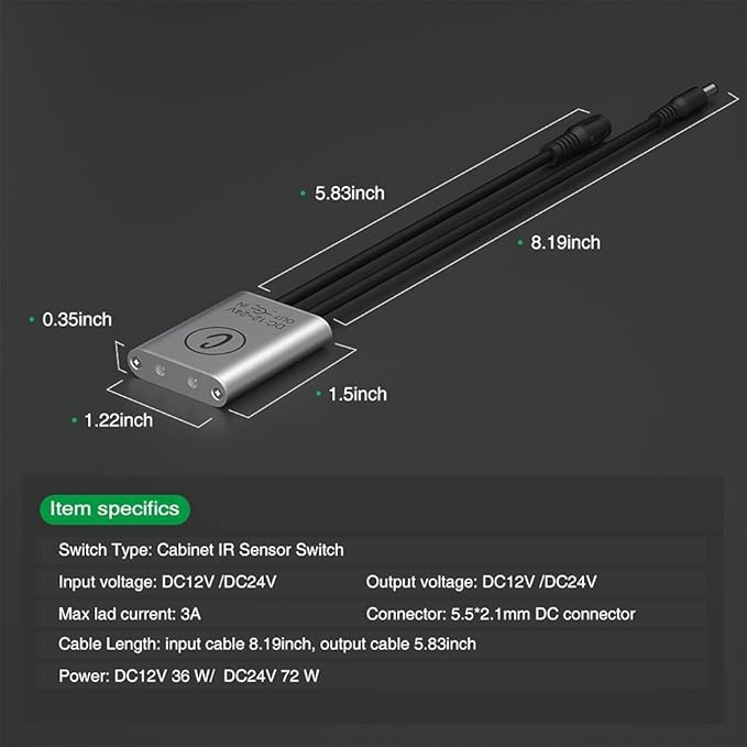 Sensky 8.2FT/2.5M Under Cabinet Lighting Kit Flexible LED Strip Lights with Cabinet Sensor Switch,Power Adapter for Gun Safe Cabinet Pantry Wardrobe Lighting (6000K, 2.5M)