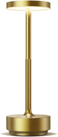 SAKRINGT Rechargeable Cordless Table Lamp - Battery Operated LED Portable Table Light with 3 Color Stepless Dimming, Memory Function - IP54 Waterproof for Outdoor, Restaurant, Patio, Camping