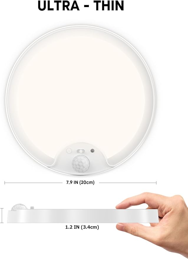 Rechargeable Motion Sensor Ceiling Light – No Wiring, USB Charging, 150+ Days Battery Life, Perfect for Hallways, Closets & Bathrooms