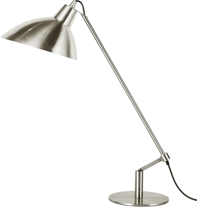 Desk Lamp Modern Industrial 100% Metal Table Lamp 22", Soft White Light (3000K) with Adjustable Switch, Ideal for Office Bedroom Study Room Living Room Nightstand Bedside Lamps Nickel