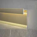 36Pcs LED Aluminium Metal Baseboard Trim, Matte Gold 100mm x 2500mm 3.94" x 8.2' Total 295.2 ft LED Light Aluminum Wall Base Board Cover Molding Skirting Trim, Embedded Mount Down Light B Style