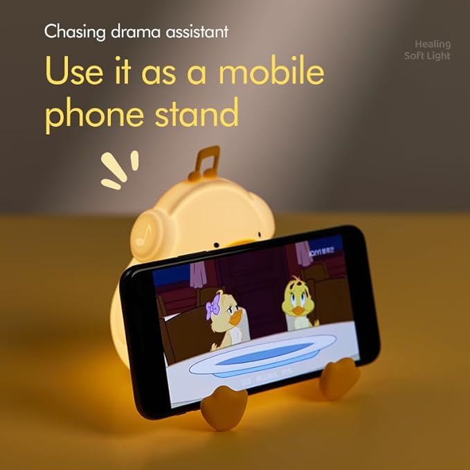 ATSUI Night Light for Kids, Squishy Duck Design, 3 Level Dimmable, Silicone Construction