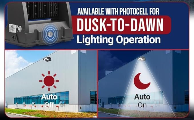 RuggedGrade 40W - Rotate III Series LED Wall Pack - 5,600 Lumens - 5000K Bright White - High Efficiency 140 Lumen per Watt - Outdoor LED Wall Light - White Housing - DLC 5.1 Premium