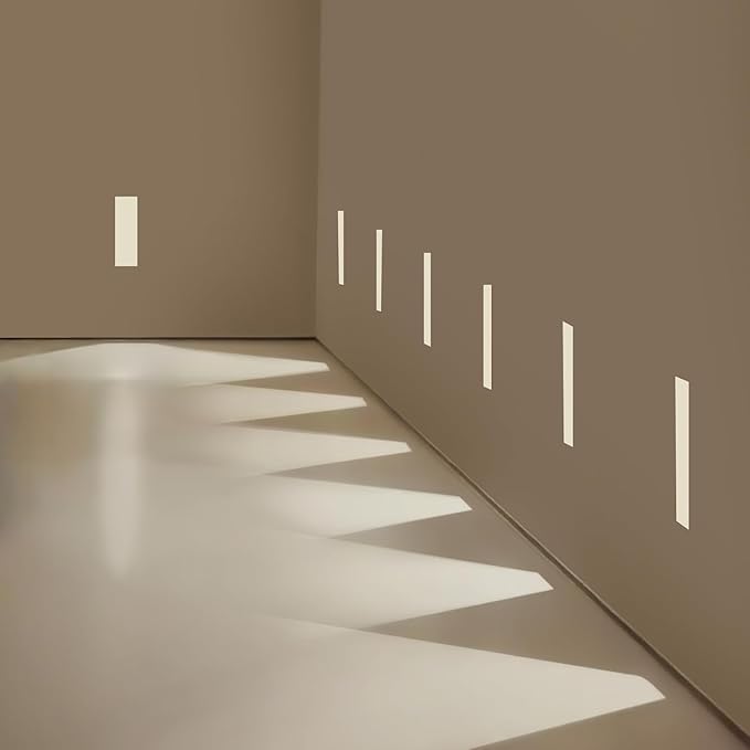 Trimless Recessed Step Lights 4 Pack, 2W 3000K Warm White Wall Light, Indoor Rectangle Skirting Board Lighting, Invisible Stair Lights for Hallway, Bedroom, Staircase (No Dimming)