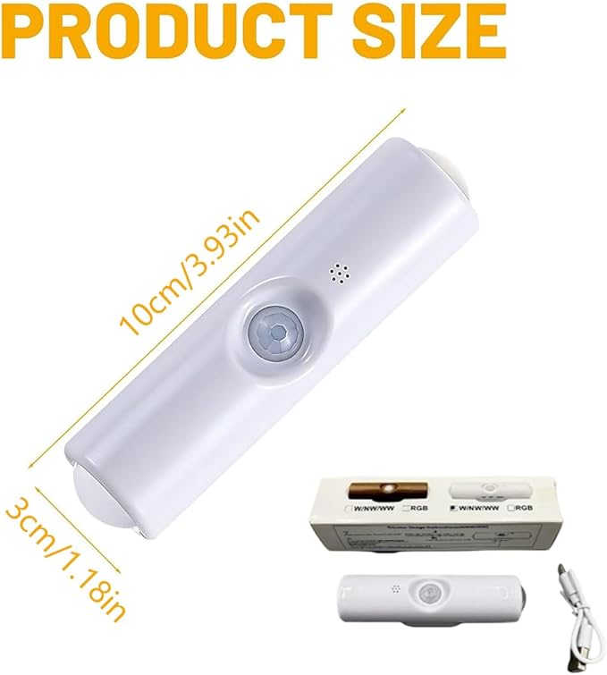 Rechargeable Smart LED Motion Sensor Ambient Light, Smart Sensor Magnetic Rechargeable LED Lights, Color Changing Motion Sensor Light, Wireless Magnetic Wall Lamp for Bedroom (2pcs 7colors white)