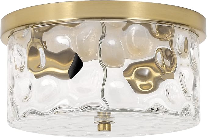 LamQee 2-Light Flush Mount Ceiling Light Farmhouse Kitchen Island Ceiling Light with Bubble Glass Close to Ceiling Light Fixture for Living Room Bedroom Foyer Hallway