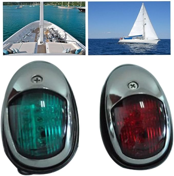 LED Navigation Lights Stainless Steel Housing-Port/Starboard Marine/Boat Lamp