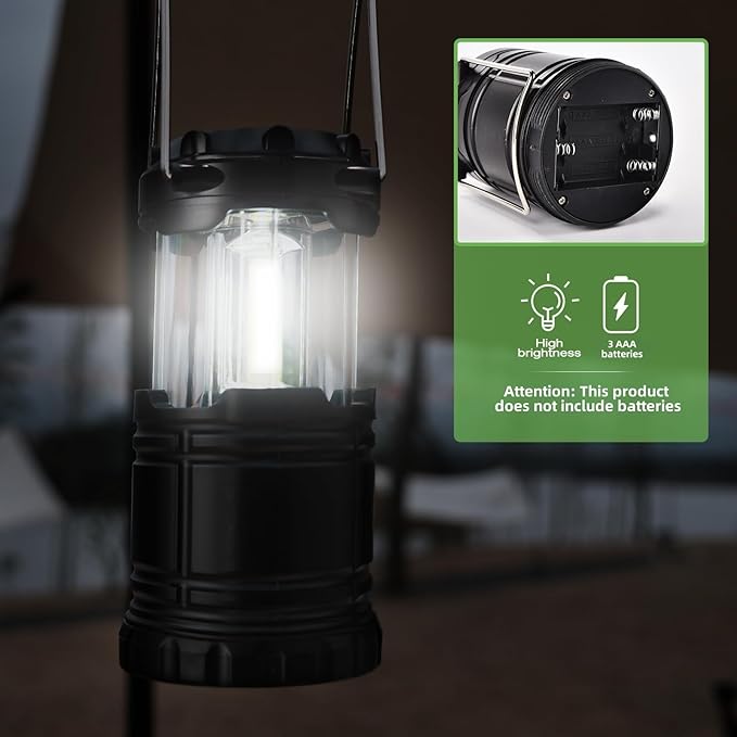 Lantern Collapsible Camping Light, Battery Operated Lanterns LED Super Bright for Power Outages Indoor Emergency Outdoor Camping Hiking Kit (LED-2)