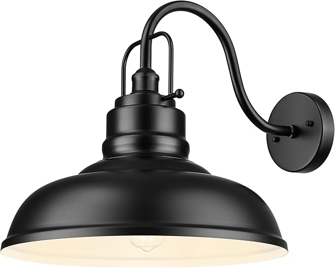 zeyu Black Barn Light, Modern Outdoor Wall Light Fixtures, Barn Light for Garden Garage, Matte Black Finish, 016-1BL BK