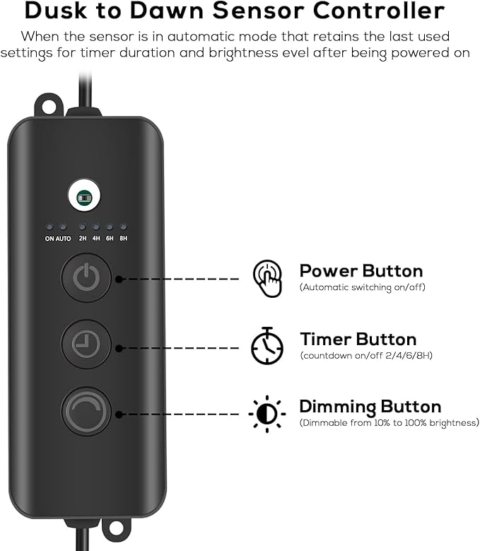 SUNTHIN Outdoor Landscape Lighting with Dusk to Dawn Sensor Controller, 8 Pack