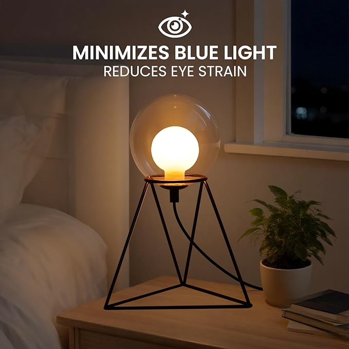 Table Lamp for Living Room - Dimmable Bedside Globe Lamps Minimalist Nightstand Lamp 2200K Warm Ambient Lighting for Home Office Modern end Table Kitchen Corner Shelf(Bulb Included)
