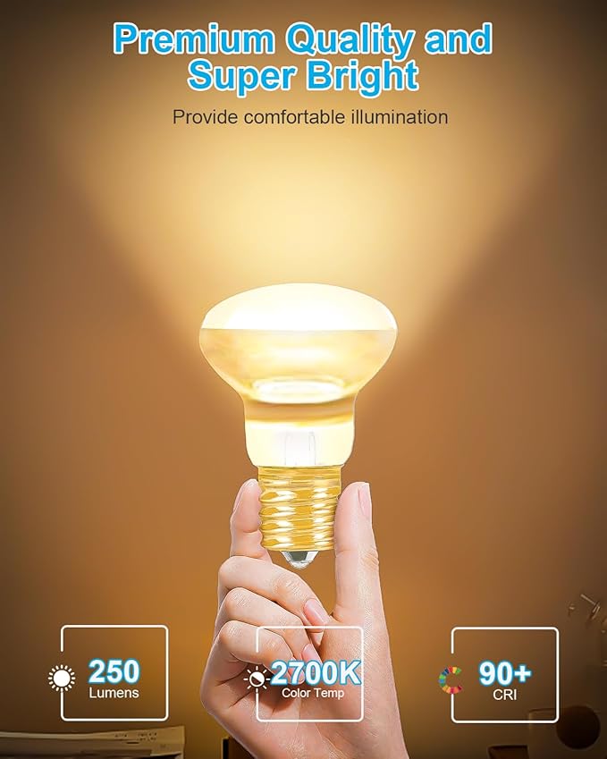 6-Pack Replacement Bulbs for Lava and Glitter Lamps - 25W R39 E17 Reflector Bulbs, Dimmable, Soft Warm White Glow, Long Life, High Temp Resistance