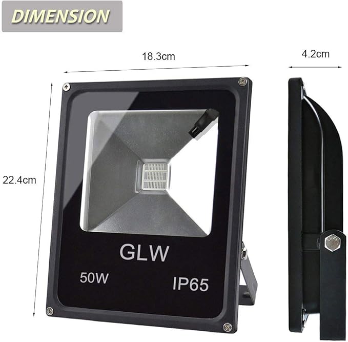 LED RGB Flood Light, 50W Outdoor Color Changing Lights with Remote Control, IP65 Waterproof Dimmable Wall Washer Light, Flood Lamp 16 Colors 4 Modes with US 3-Plug(2 Pack)