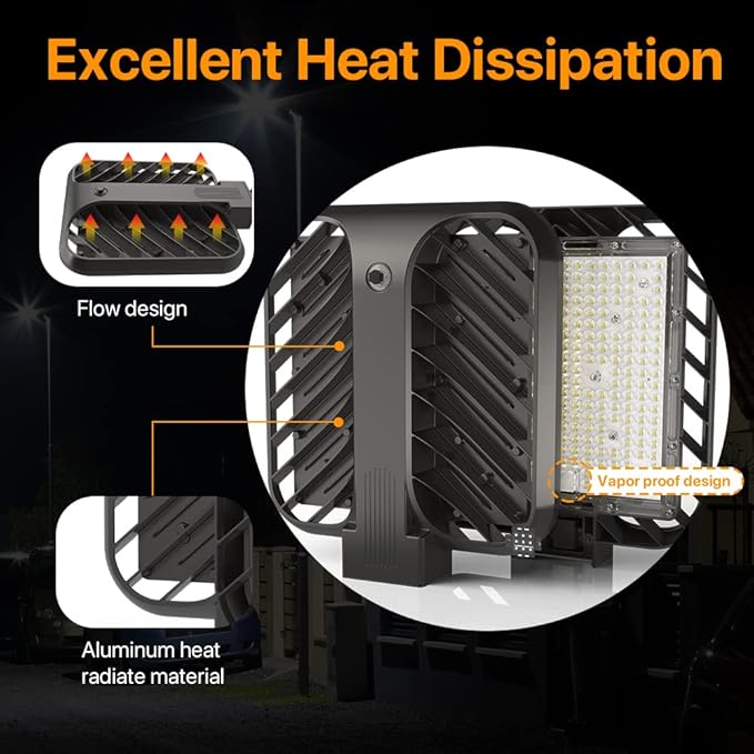 Parking Lot Lights 200W 2Pack 30000LM(150LM/W) Dusk to Dawn Outdoor LED Shoebox Light Slip Fit Pole Mount IP65 Waterproof 120-277V Commercial Street Area Lighting for Roadways, Backyard