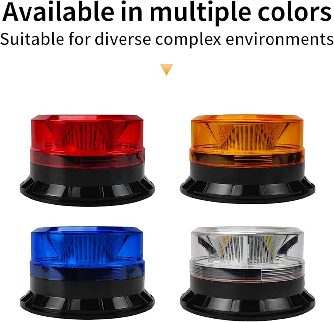 Round Roof Top Strobe Light - High Visibility 36 LED Strobe Light, Beacon Light with Magnetic & Rubber Base for Trucks, Construction Vehicles, Snow Plow & Emergency Vehicles (Blue)