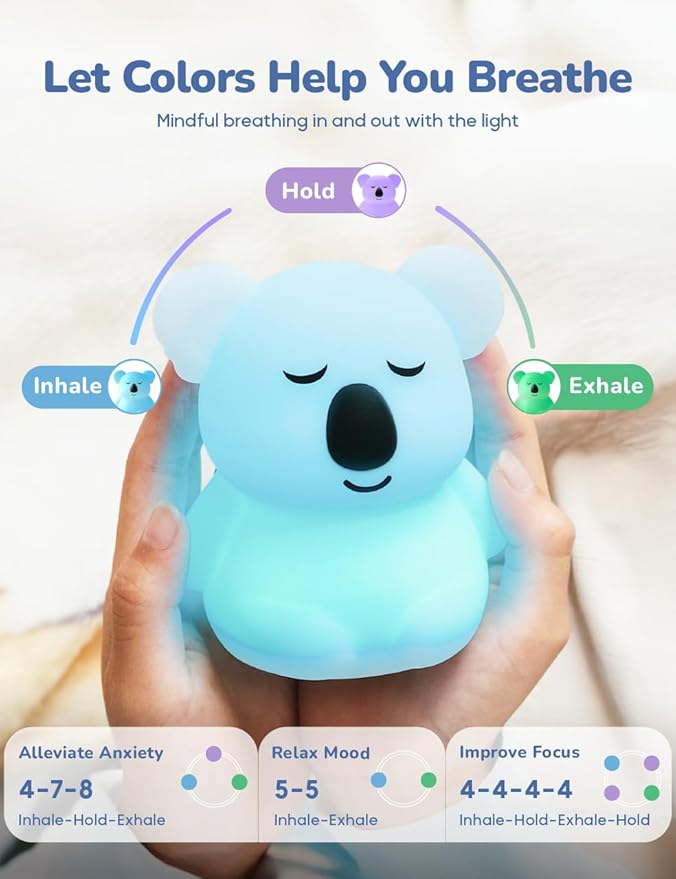 Breathing Pal Mini 'Kyle' - Mindfulness Breathing Light, Guided Visual Meditation Breathing Light, Anxiety Relief Items for Calm Down Corner/Meditation/Sleep Aid for Adult/Kid