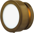 Hinkley Mercer 3650DMG Single Accent Light - Circular Mid-Century Modern Design, Blends Vintage & Glam - Heritage Brass