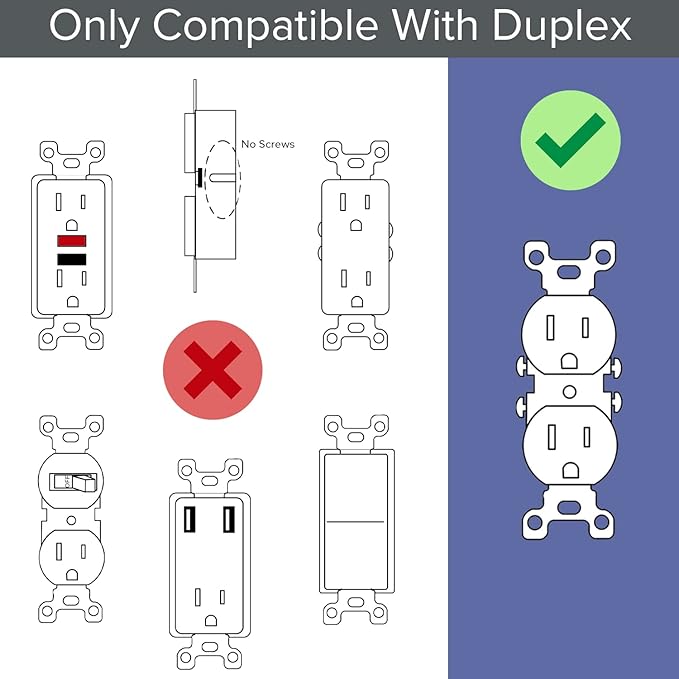 3 Pack - SnapPower GuideLight [for Duplex Outlets] - Replaces Plug-In Night Light - Electrical Receptacle Wall Plate With LED Night Lights - Auto On/Off Sensor - (Duplex, White)