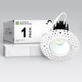 ASD Trimless 1 Inch Recessed LED Lights, 7W 120V Triac Round Commercial Downlight, Canless Dimmable Lighting for Ceiling with J-Box, 5 CCT 2700K-5000K, CRI 90+, IC Rated, ETL, White
