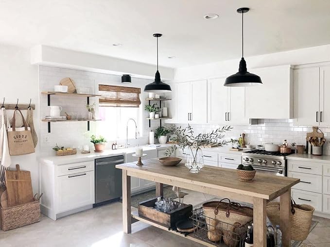 Steel Lighting Co. Carson Barn Light | Ceiling Mounted Pendant | 16 inch Dome | Black Cord | Industrial Style Steel Light Made in America | Dark Bronze Exterior/Dark Bronze Interior