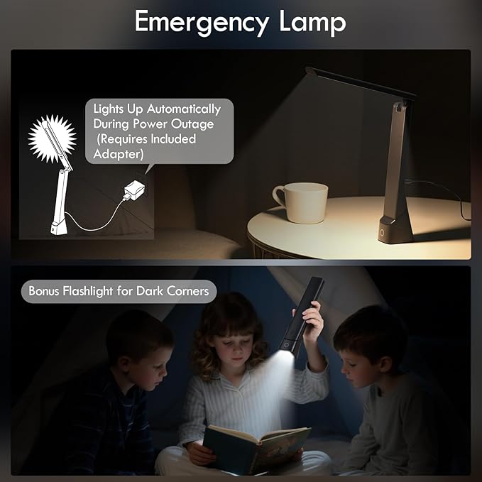 WILIT Rechargeable LED Desk Lamp for Office Home, Cordless Reading Lamp Table Lamp with 3 Colors Dimmble Stepless, Eye-Caring Desk Light Touch Control for Bedroom Bedside Study, with Adapter